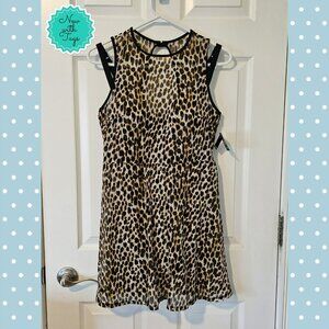 Torrid Underwire Long Mesh Overlay Leopard Print Swim Dress